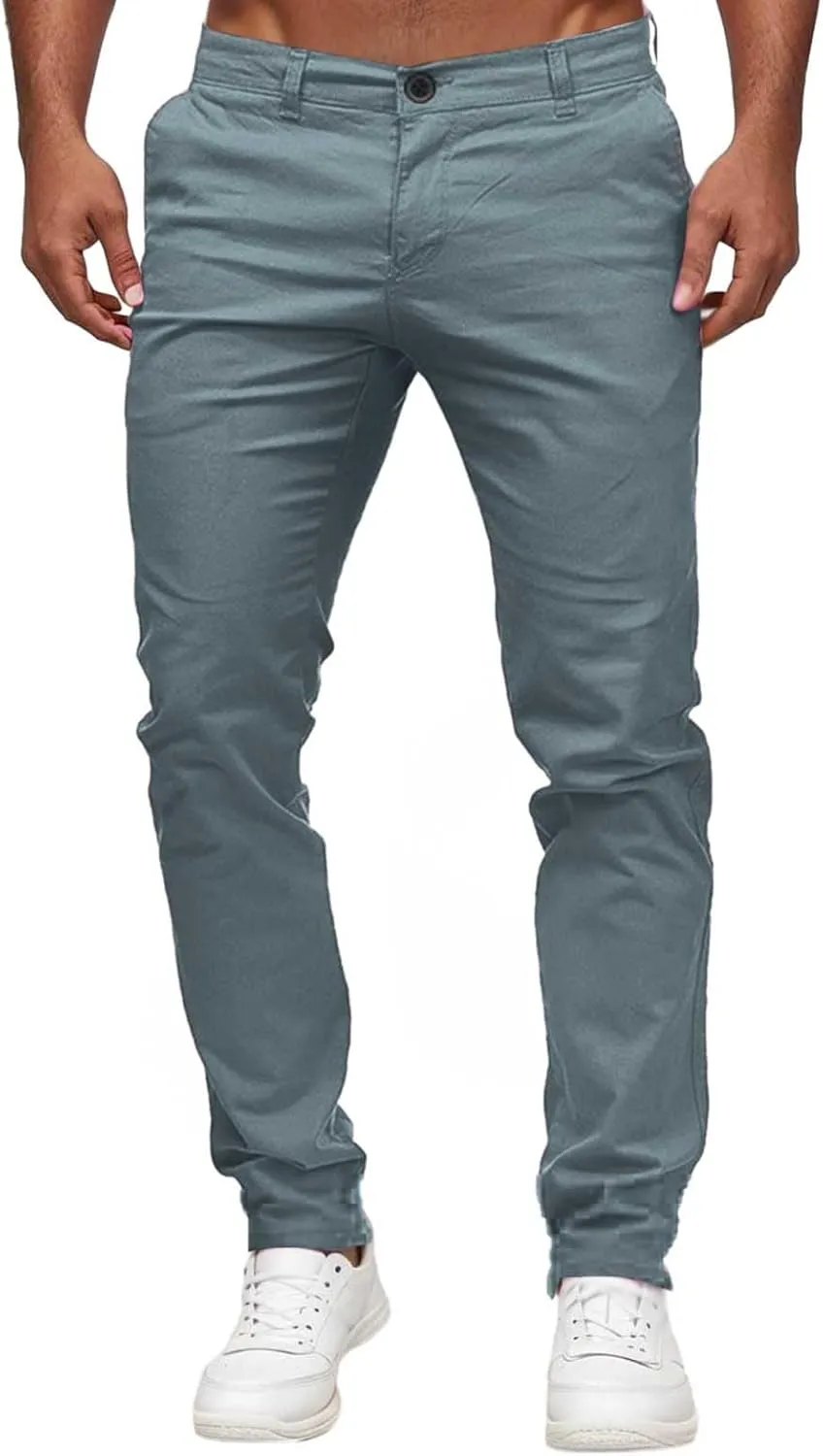 Men's Straight-Fit Stretch Twill Pant, Casual Sweatpants for Men, Full Length Pants for Men, Fashion Work Pants for Men