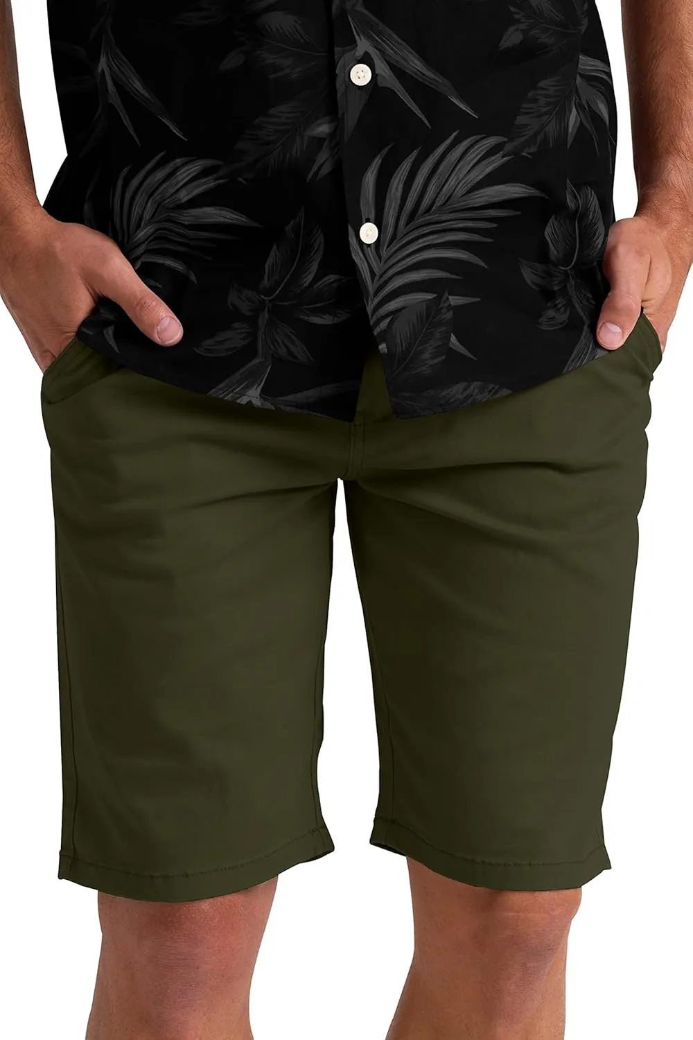 Mens Summer Chino Shorts Slim-fit Casual Cotton Classic Flat Beach Golf Essential Half Pants All Waist Size 30-40