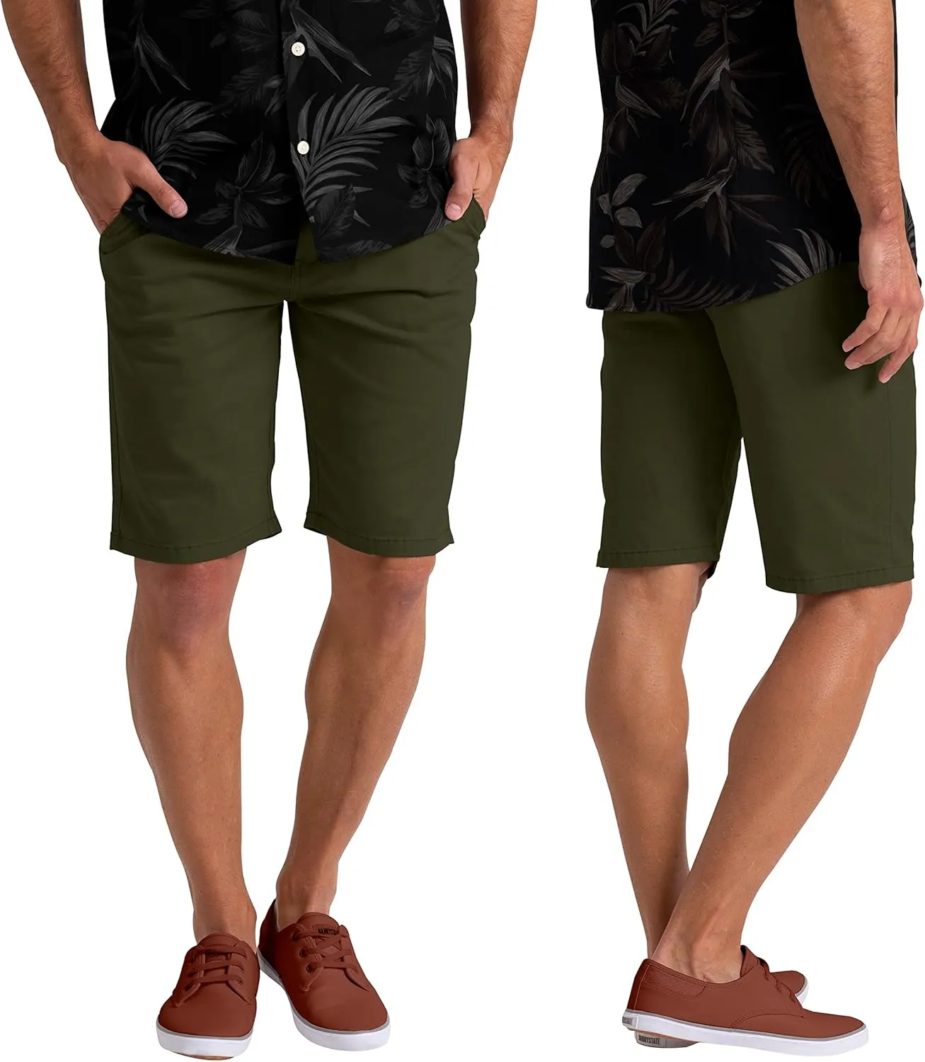 Mens Summer Chino Shorts Slim-fit Casual Cotton Classic Flat Beach Golf Essential Half Pants All Waist Size 30-40