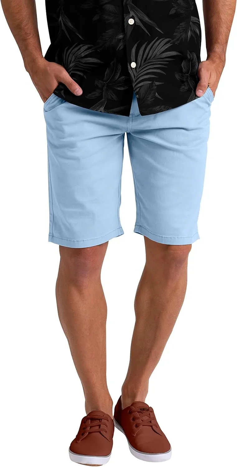 Mens Summer Chino Shorts Slim-fit Casual Cotton Classic Flat Beach Golf Essential Half Pants All Waist Size 30-40