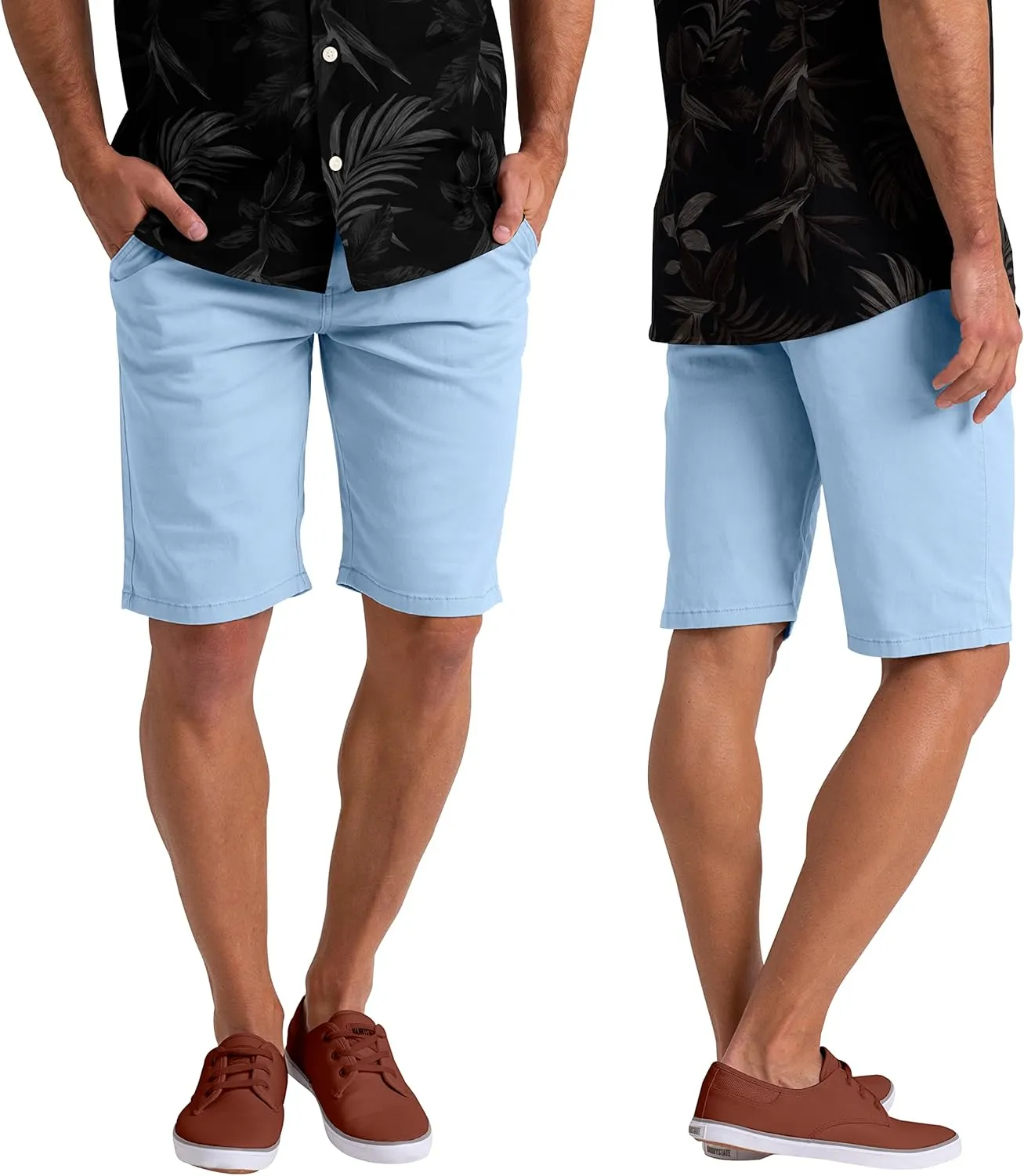 Mens Summer Chino Shorts Slim-fit Casual Cotton Classic Flat Beach Golf Essential Half Pants All Waist Size 30-40