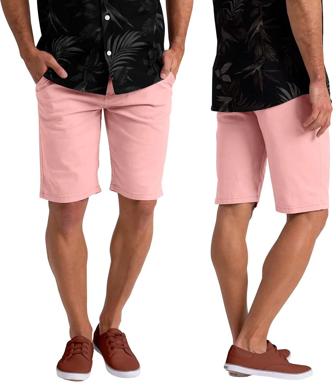 Mens Summer Chino Shorts Slim-fit Casual Cotton Classic Flat Beach Golf Essential Half Pants All Waist Size 30-40