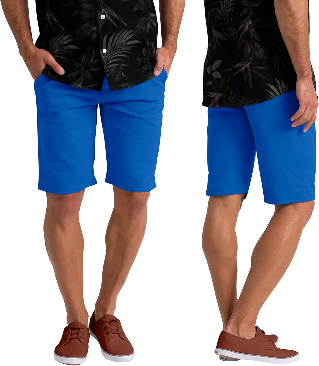 Mens Summer Chino Shorts Slim-fit Casual Cotton Classic Flat Beach Golf Essential Half Pants All Waist Size 30-40