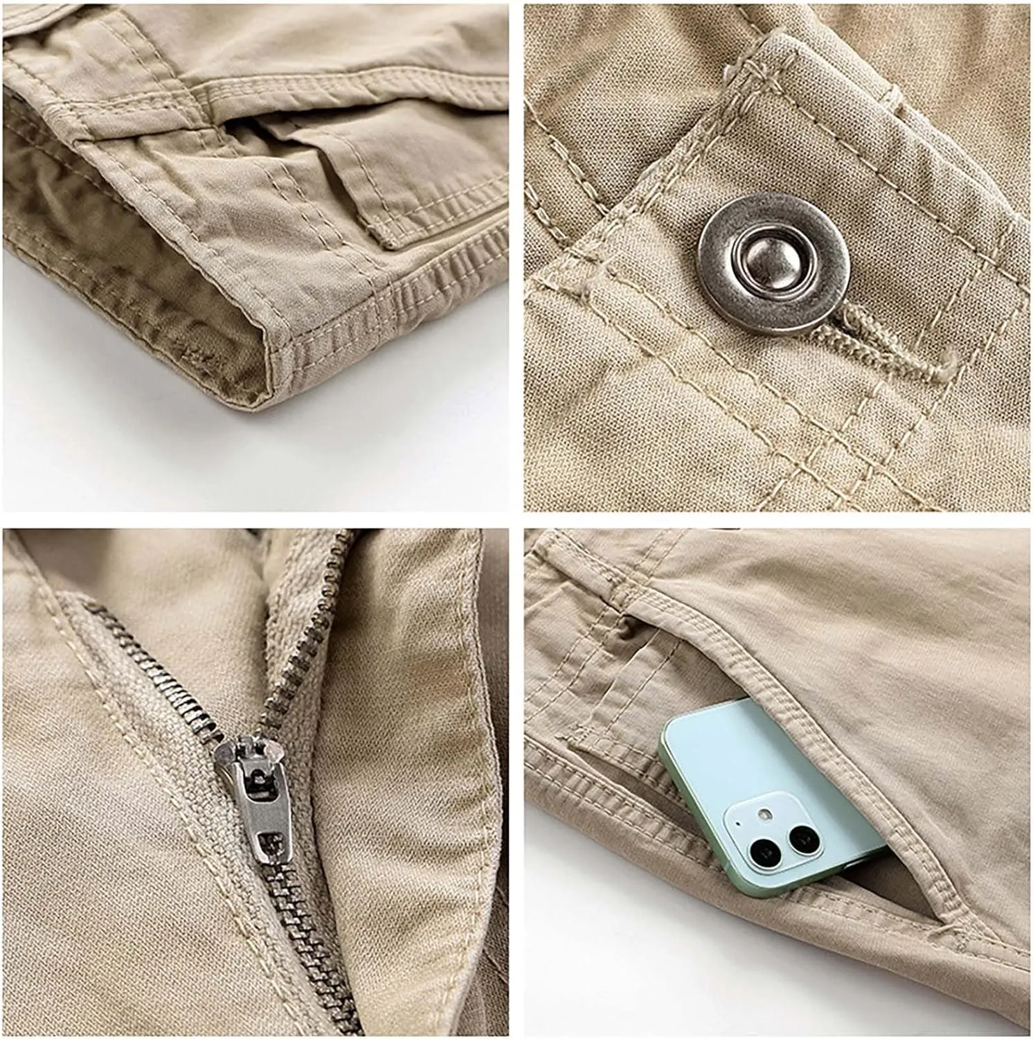 Mens Sweatpants Joggers Elastic Cuff Outdoor Hiking Pants Multi Pockets Comfort Utility Cargo Work Pants Regular Fit