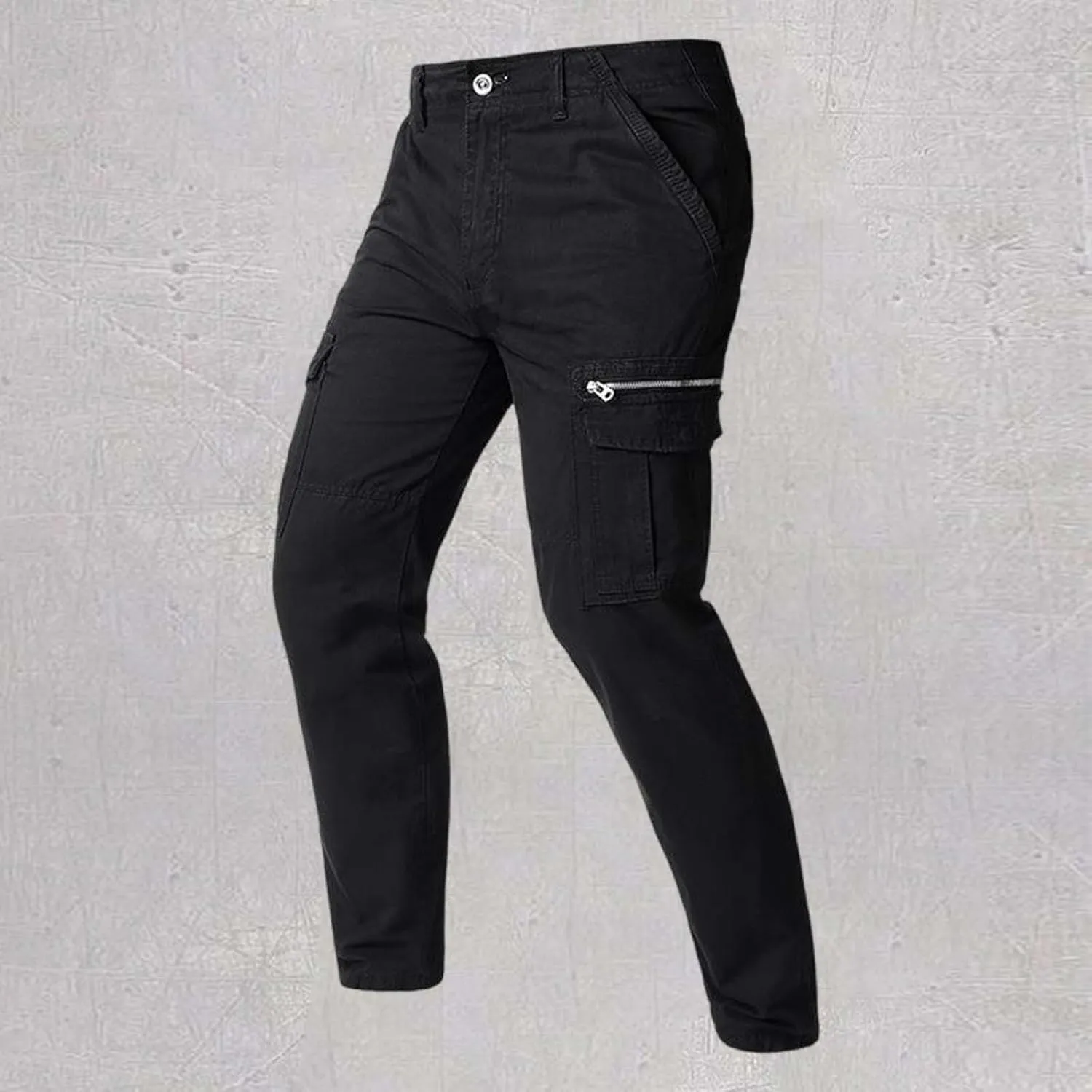 Mens Sweatpants Joggers Elastic Cuff Outdoor Hiking Pants Multi Pockets Comfort Utility Cargo Work Pants Regular Fit