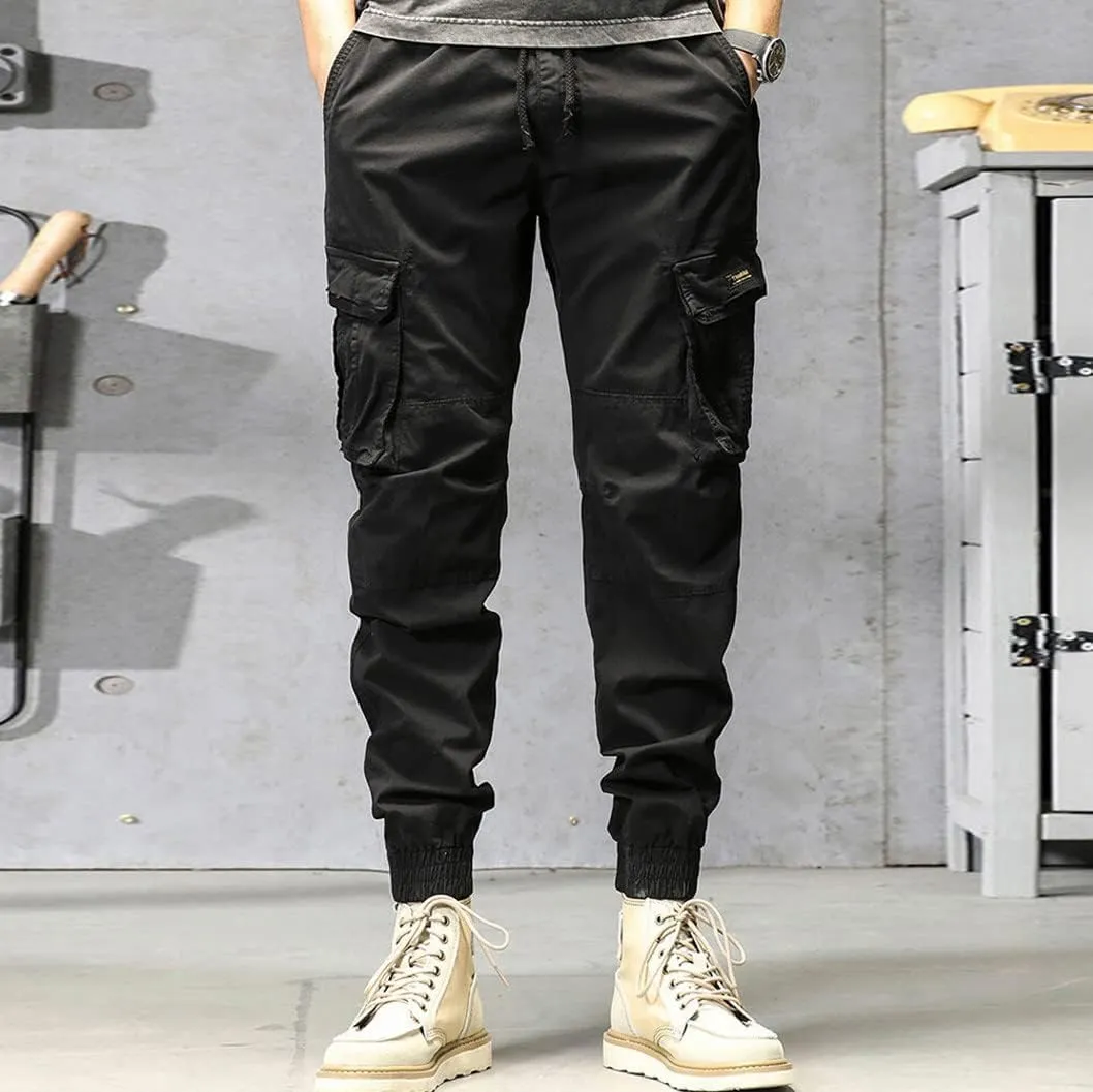 Men's Zipper Fly Flare Leg Pants Pantalones Blancos para Hombre Athletic Work Pants for Men Cotton Cargo Sweatpants