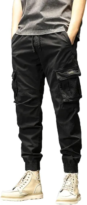 Men's Zipper Fly Flare Leg Pants Pantalones Blancos para Hombre Athletic Work Pants for Men Cotton Cargo Sweatpants
