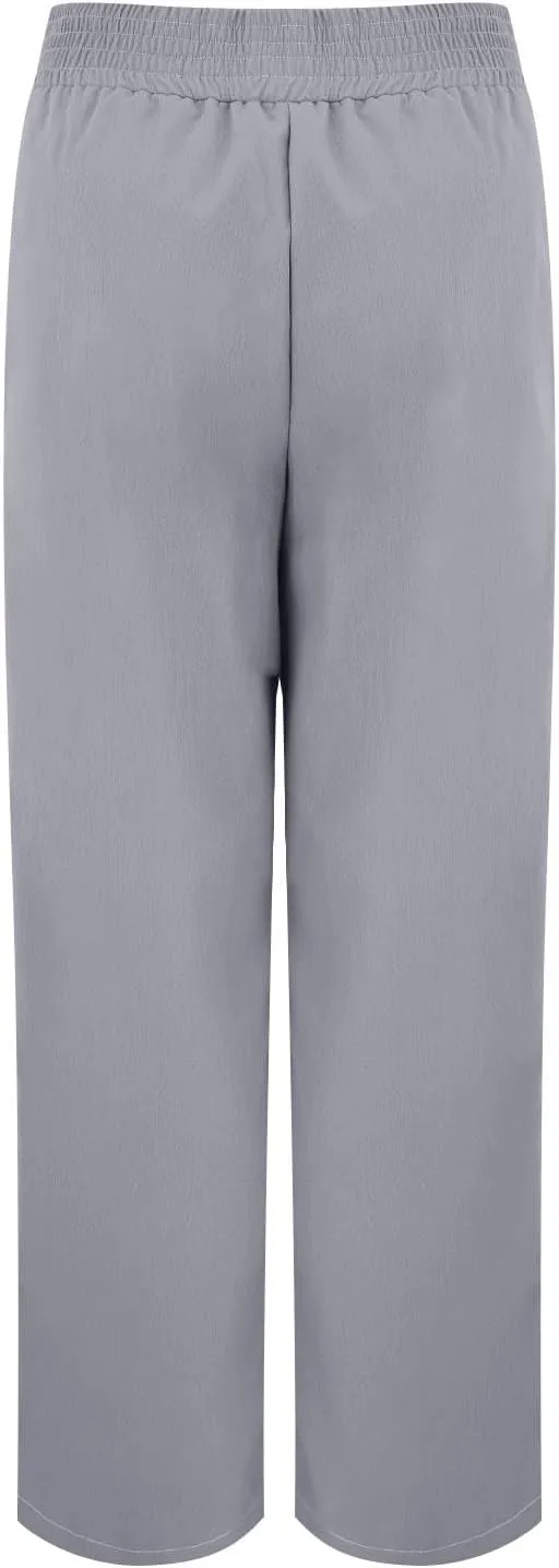 Miyaomn 2024 Women's Stylish Linen Palazzo Pants Crossover Waist Wide Leg Casual Lounge Trousers Summer Boho Yoga Beach Pants