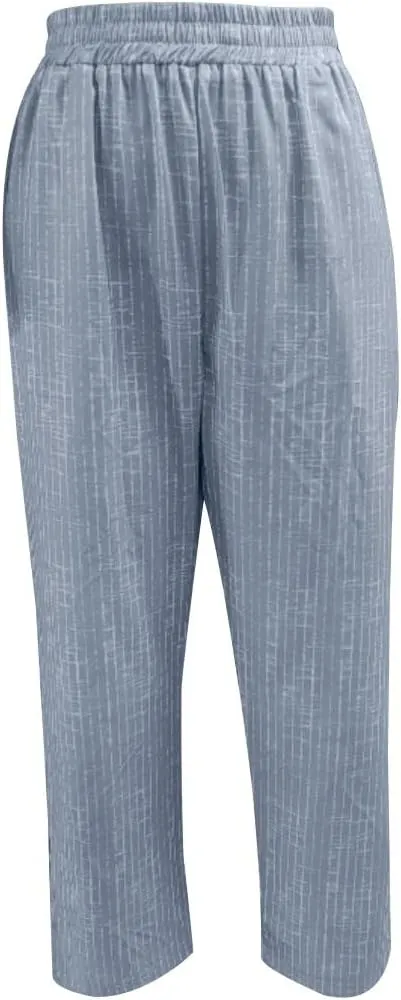 Miyaomn Women's Linen Capris Summer Casual Cropped Pants Straight Leg Lounge Trousers 2025 Travel Beach Outfits with Pockets