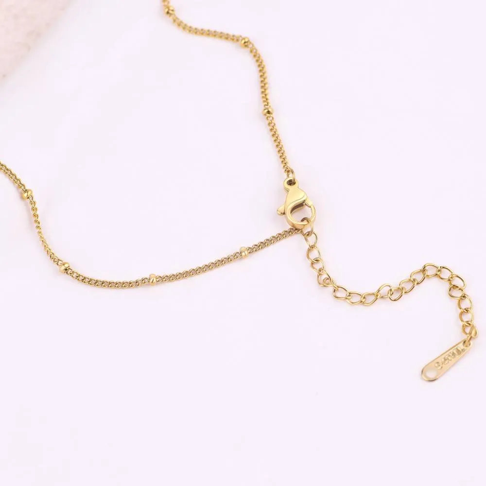Mother Of Pearl Initial Heart Necklace