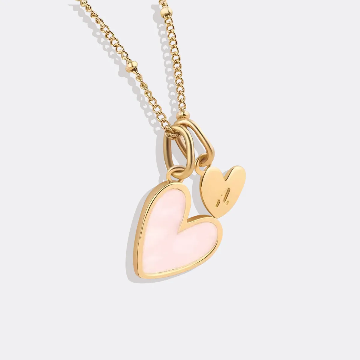 Mother Of Pearl Initial Heart Necklace