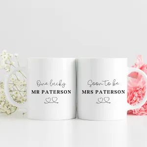 Mr and Mrs Mugs Personalised Cups for Married Couple Wedding Present for Wifey and Hubby