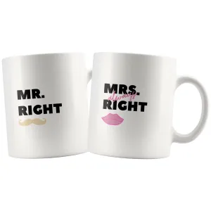 Mr. Right And Mrs. Always Right Matching Couple Mugs