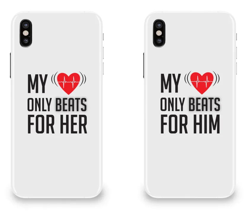 My Heart Only Beats For Her & Him - Couple Matching Phone Cases