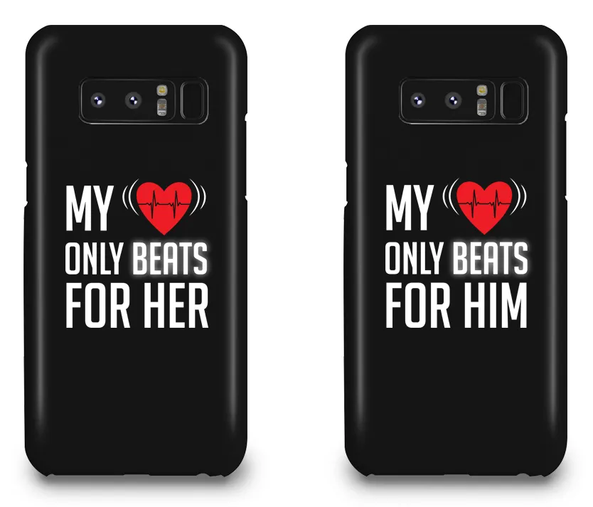 My Heart Only Beats For Her & Him - Couple Matching Phone Cases