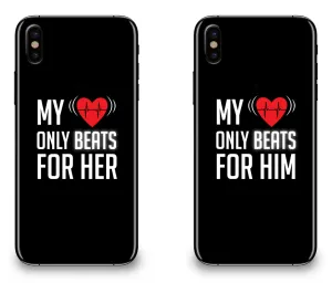My Heart Only Beats For Her & Him - Couple Matching Phone Cases
