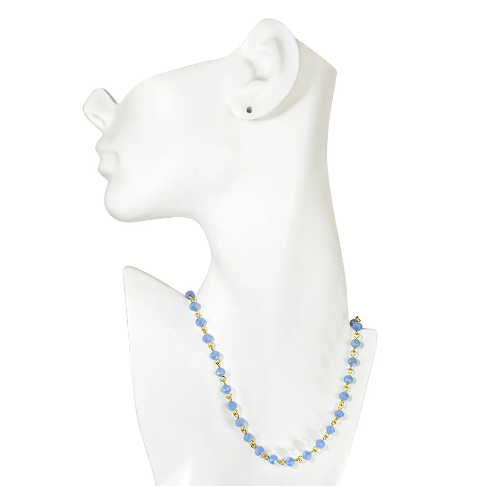 Mystic Crystal 17" Necklace (Goldtone/Blue Opal)