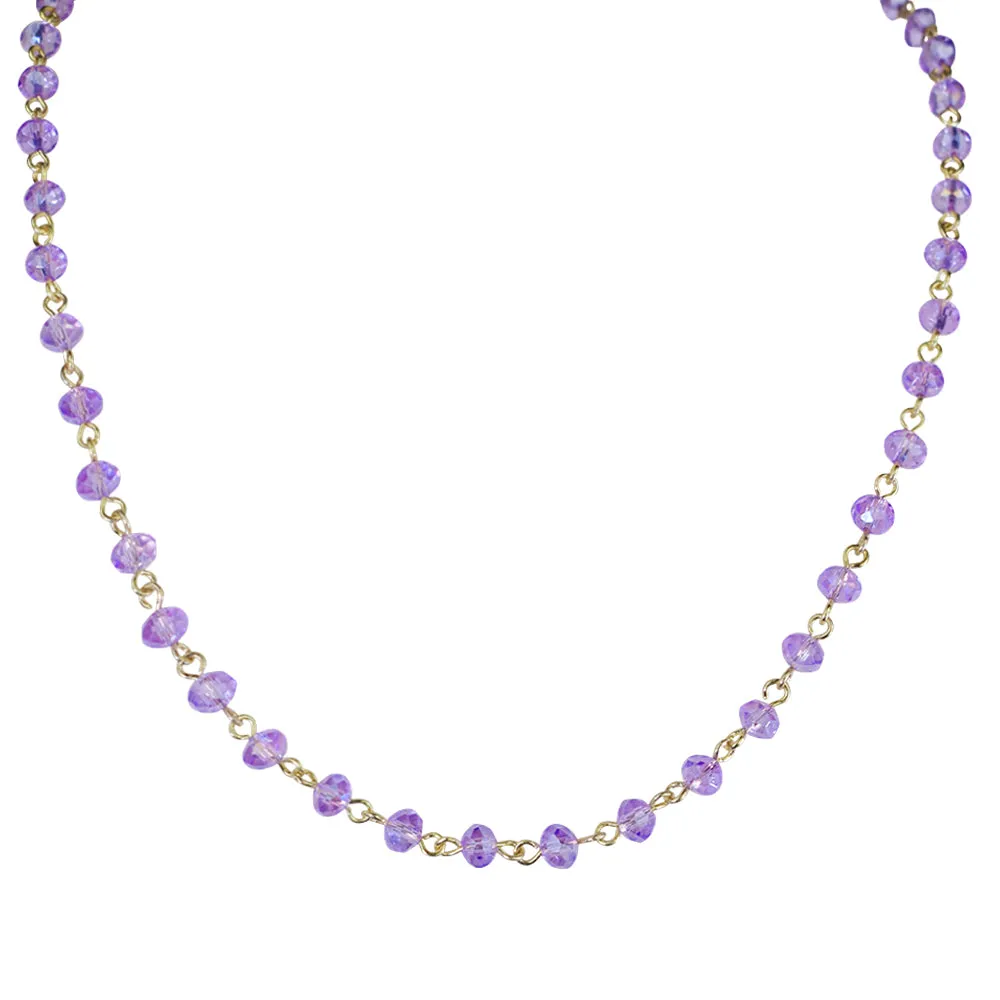 Mystic Crystal 17" Necklace (Goldtone/Lavender)