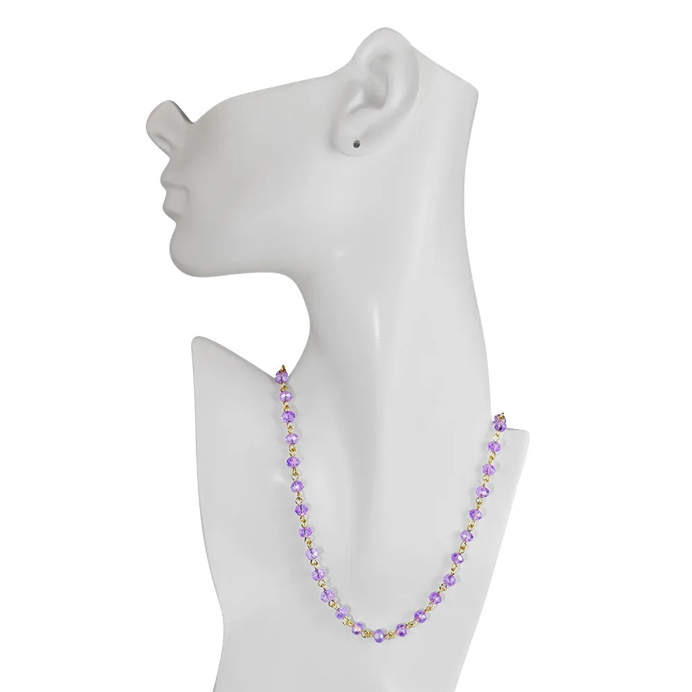 Mystic Crystal 17" Necklace (Goldtone/Lavender)