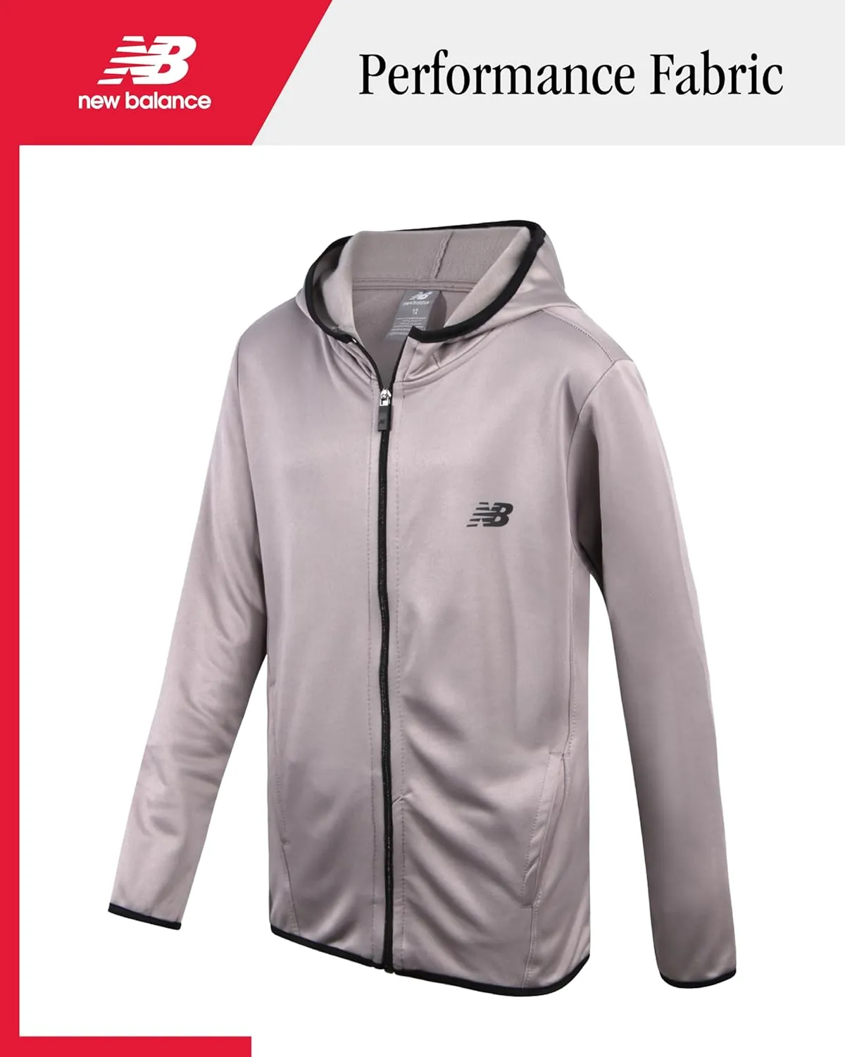 New Balance Boys Sweatsuit - 2 Piece Active Fleece Zip Sweatshirt and Sweatpants - Performance Jogger Pants Set: Boys, 8-16