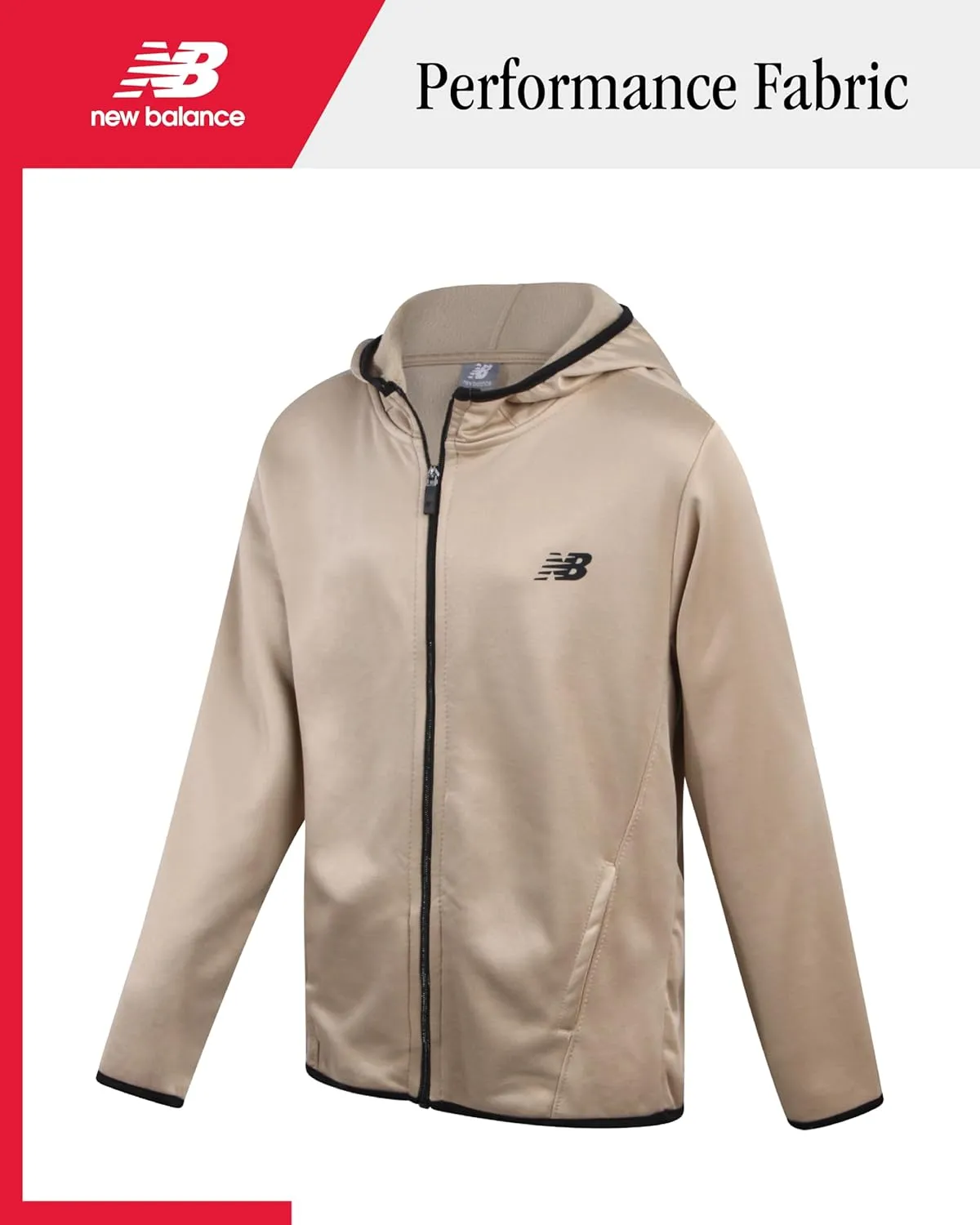 New Balance Boys Sweatsuit - 2 Piece Active Fleece Zip Sweatshirt and Sweatpants - Performance Jogger Pants Set: Boys, 8-16