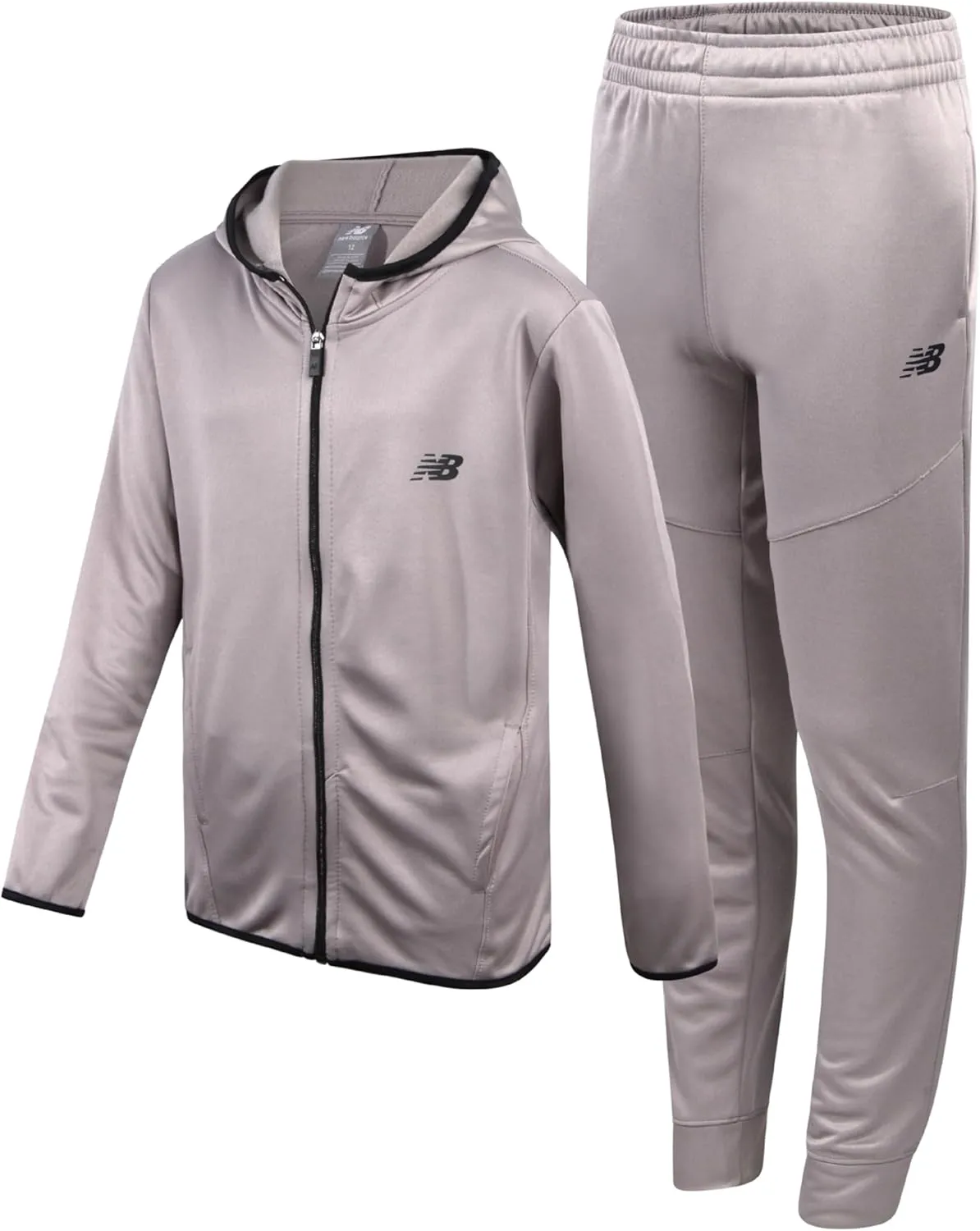 New Balance Boys Sweatsuit - 2 Piece Active Fleece Zip Sweatshirt and Sweatpants - Performance Jogger Pants Set: Boys, 8-16