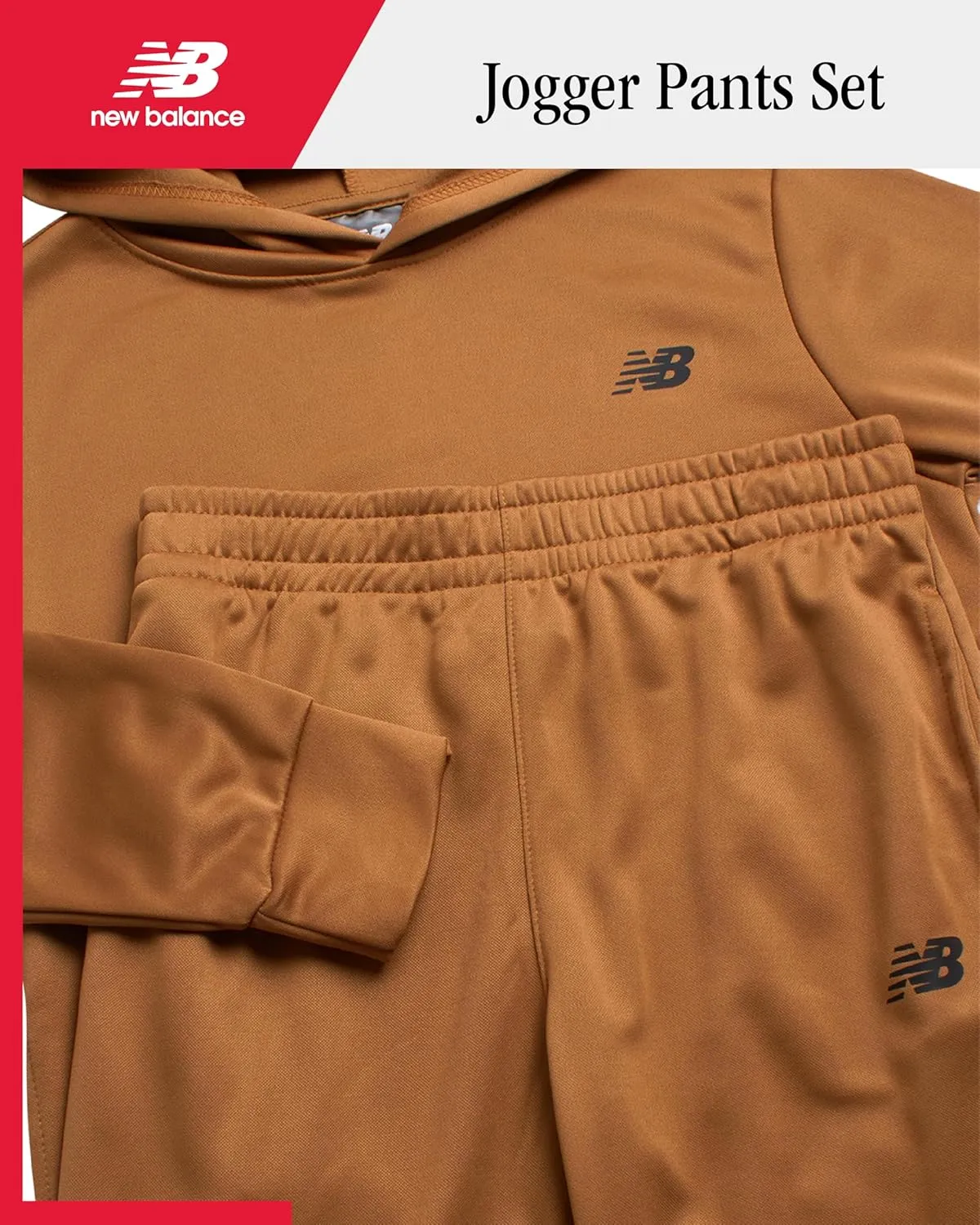 New Balance Boys' Sweatsuit - 2 Piece Performance Tech Fleece Hoodie Sweatshirt and Sweatpants - Jogger Pants Set (8-12)