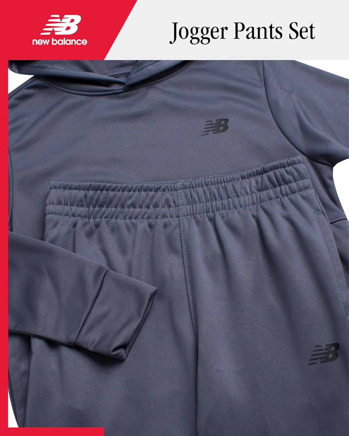 New Balance Boys' Sweatsuit - 2 Piece Performance Tech Fleece Hoodie Sweatshirt and Sweatpants - Jogger Pants Set (8-12)