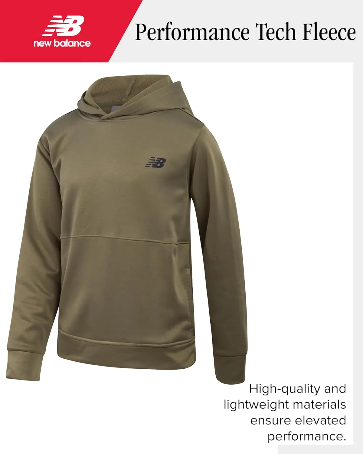 New Balance Boys' Sweatsuit - 2 Piece Performance Tech Fleece Hoodie Sweatshirt and Sweatpants - Jogger Pants Set (8-12)