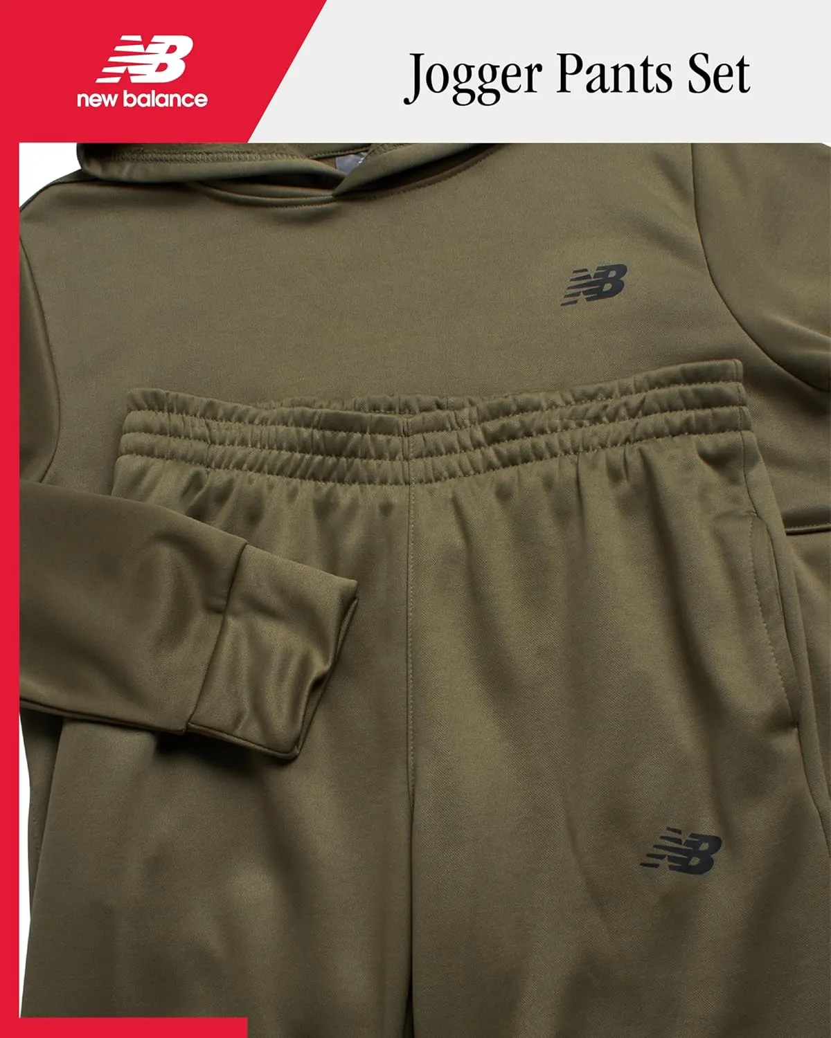 New Balance Boys' Sweatsuit - 2 Piece Performance Tech Fleece Hoodie Sweatshirt and Sweatpants - Jogger Pants Set (8-12)