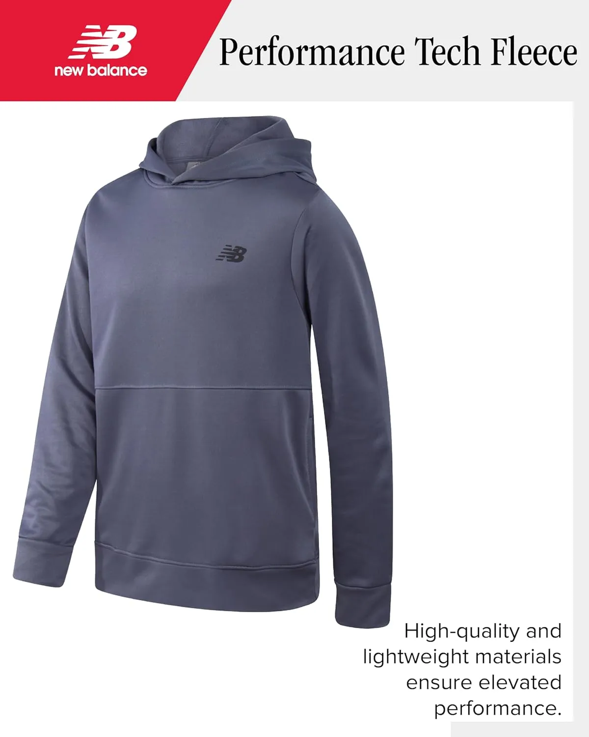 New Balance Boys' Sweatsuit - 2 Piece Performance Tech Fleece Hoodie Sweatshirt and Sweatpants - Jogger Pants Set (8-12)
