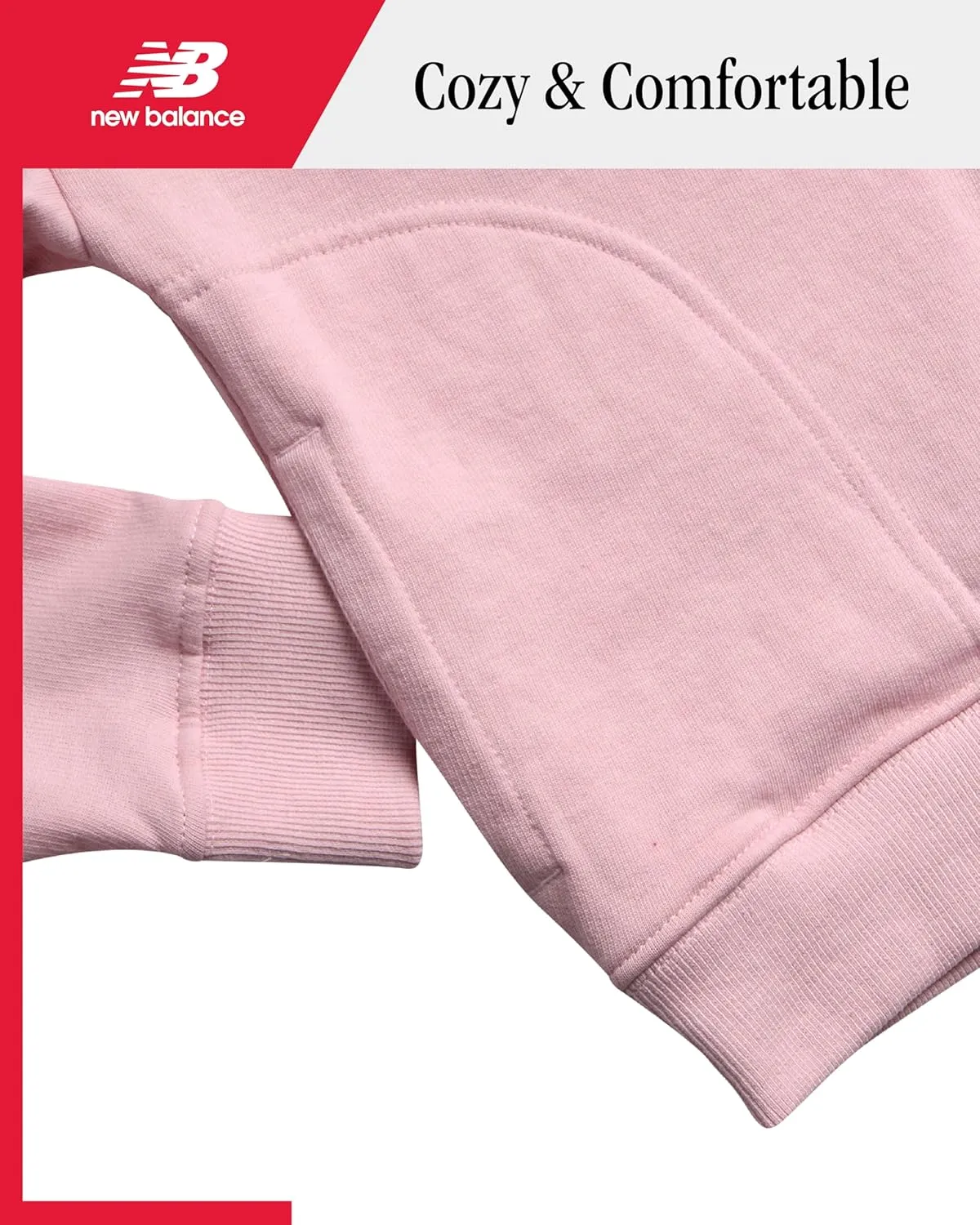 New Balance Girls' Sweatsuit - 2 Piece Active Fleece Zip Sweatshirt and Cargo Sweatpants - Jogger Pants Set for Girls (7-12)
