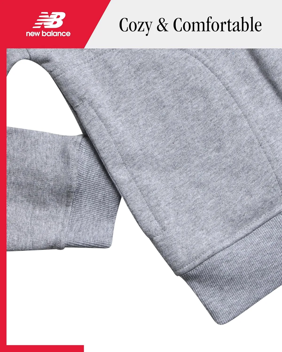 New Balance Girls' Sweatsuit - 2 Piece Active Fleece Zip Sweatshirt and Cargo Sweatpants - Jogger Pants Set for Girls (7-12)