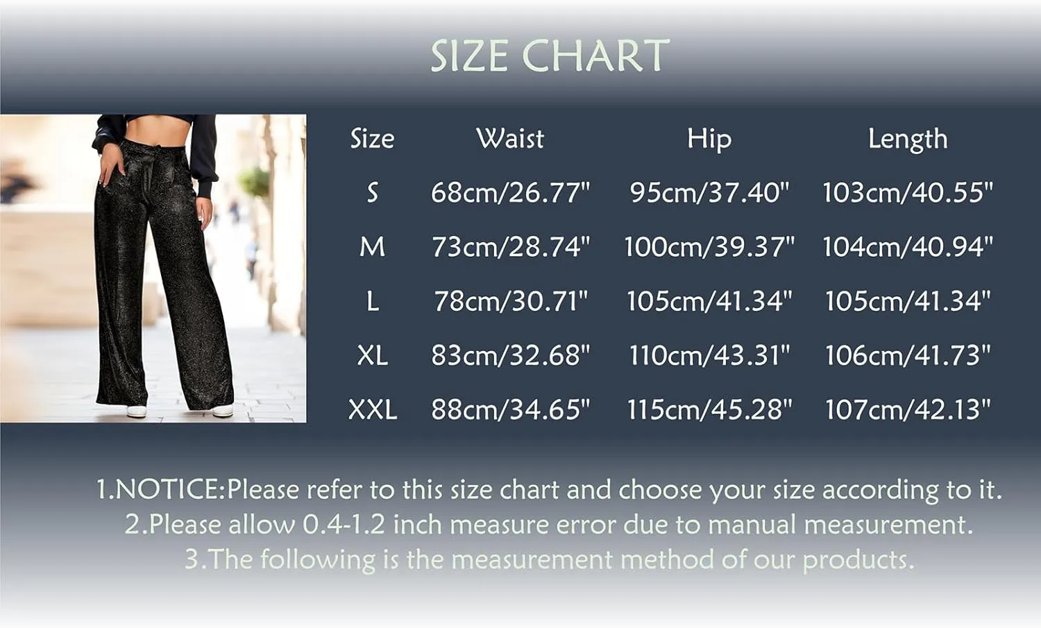 New Sequin Party Fashion Casual High Waist Women's Pants Retro Wide Leg Trousers Petite Pants for Women Work