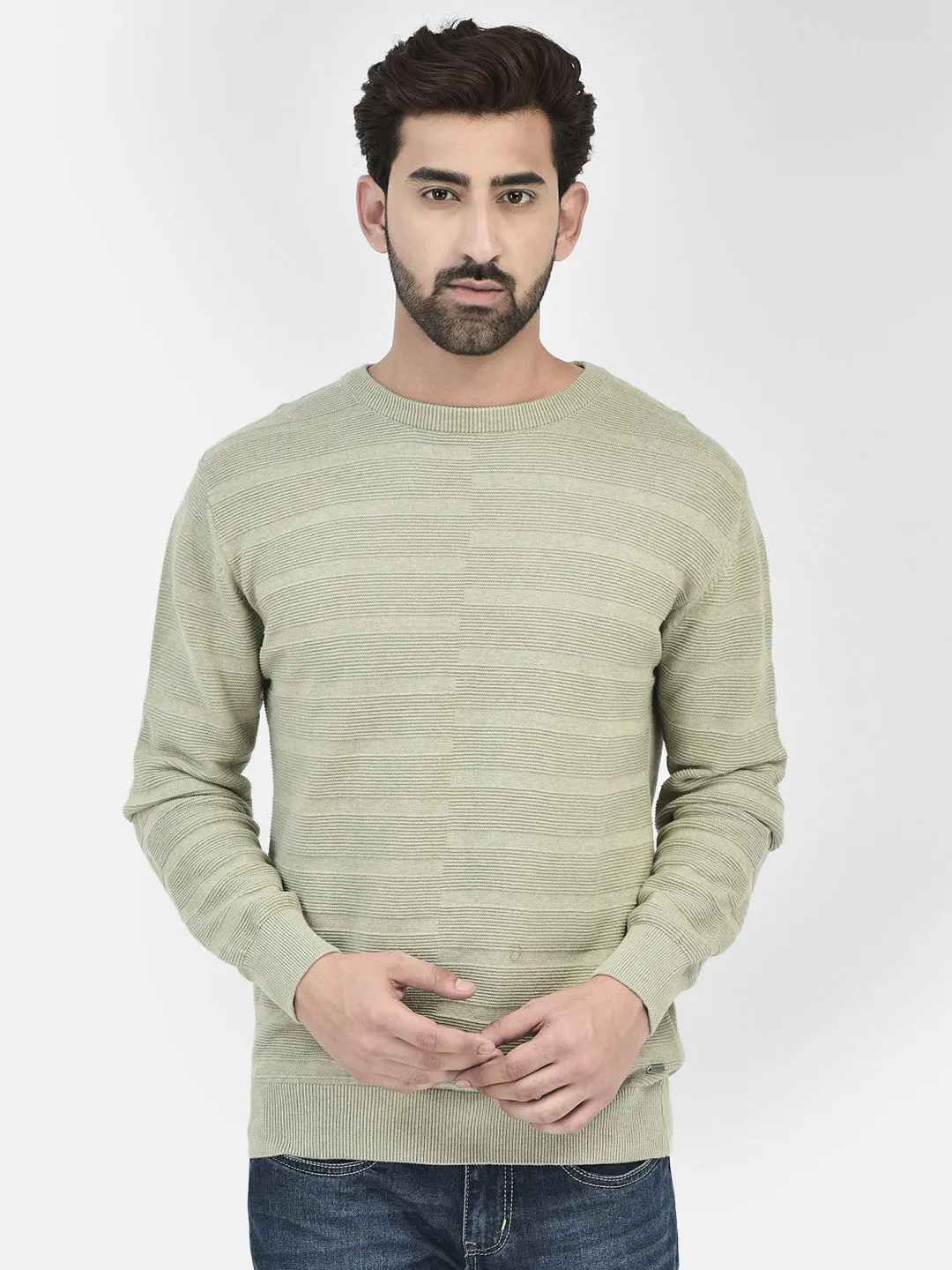 Olive Stripes Sweater