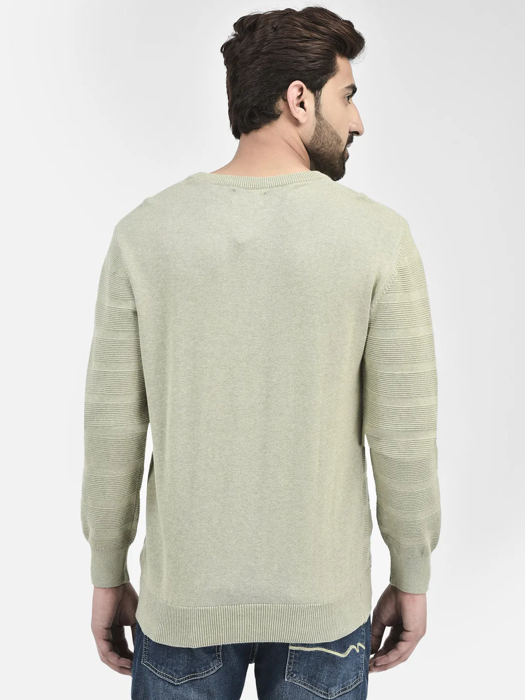 Olive Stripes Sweater