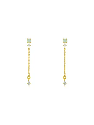 Opal & CZ Chain Drop Posts