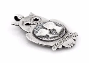 Owl coin necklace with the couple coin medallion 925 sterling silver coin medallion one of a kind handemade design