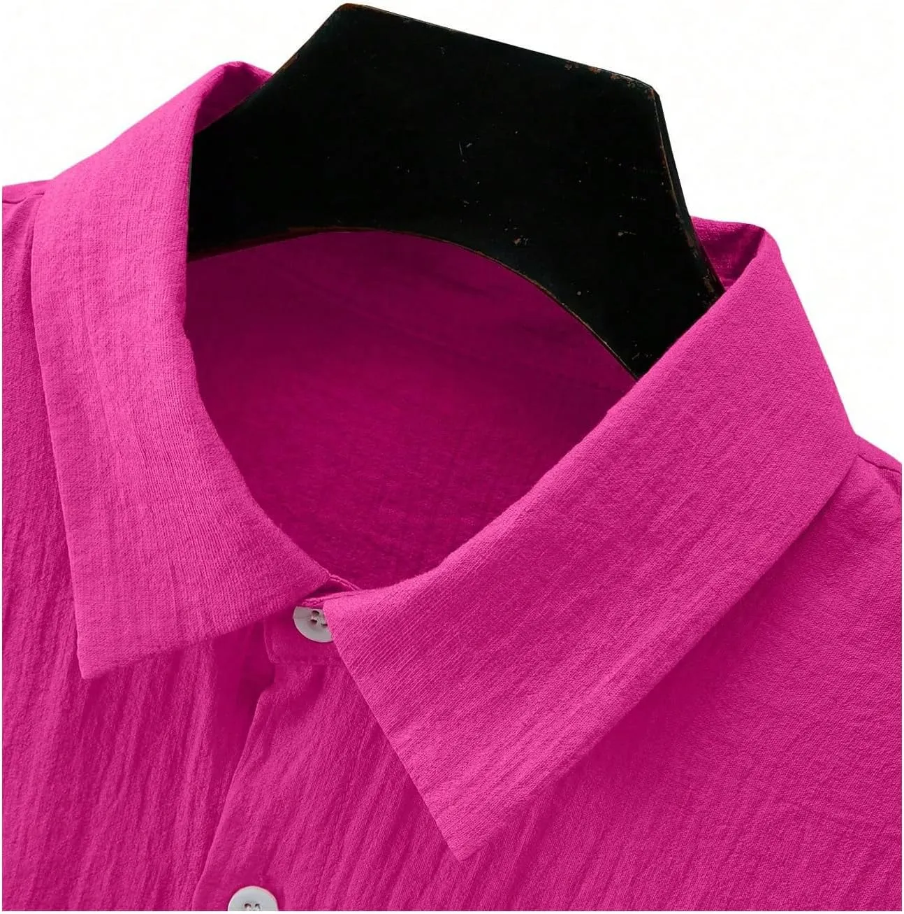OYOANGLE Men's Button Down Short Sleeve Collared Shirts Summer Vacation Beach Shirt Top