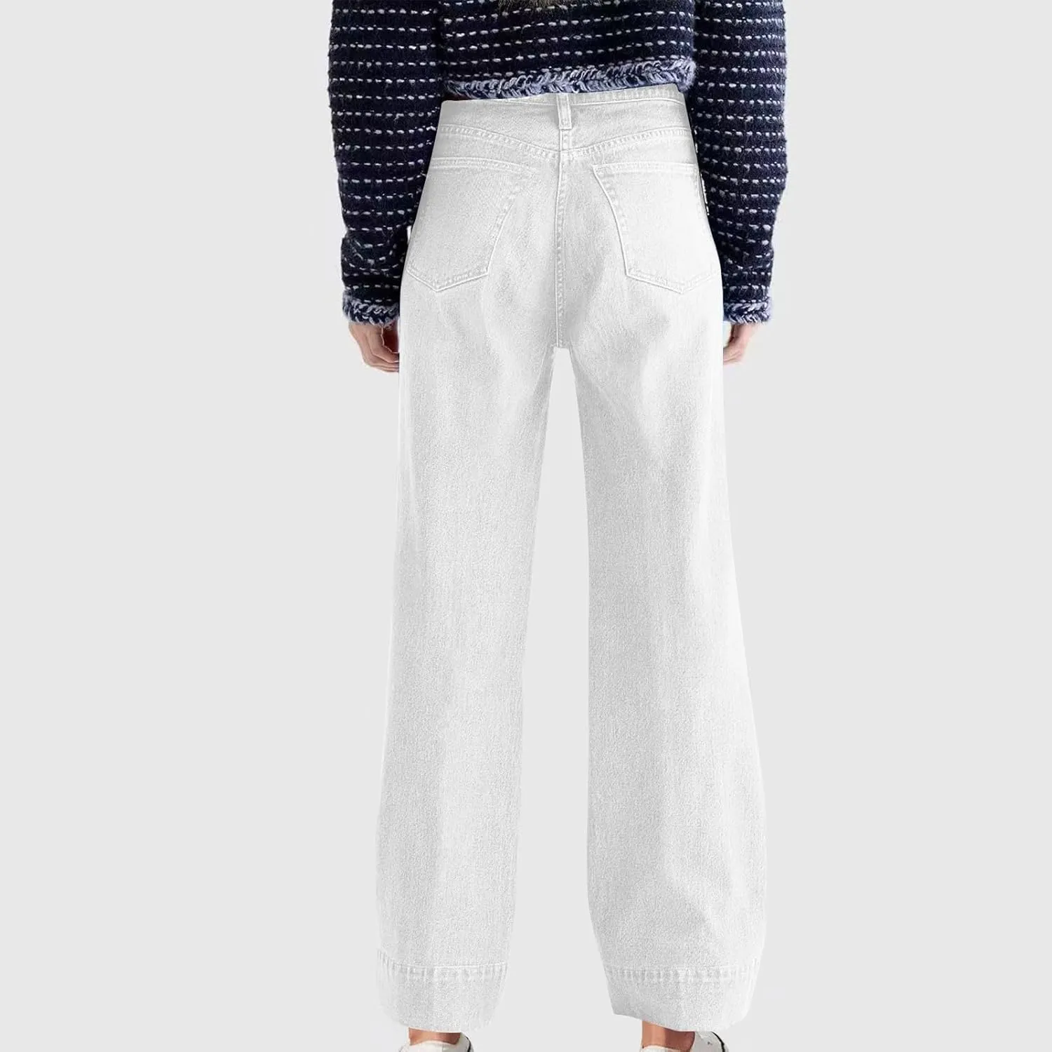 Palazzo Denim Pants for Women Trendy Going Out Washed Distressed Jeans High Waisted Flared Bell Bottom Jeans Pants
