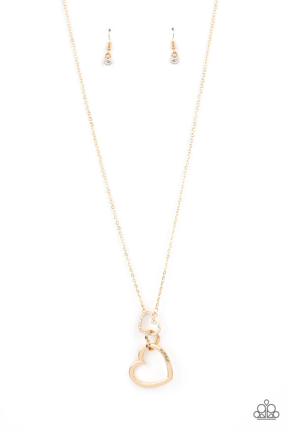 Paparazzi Grandma Glow - Gold Heart Long Necklace