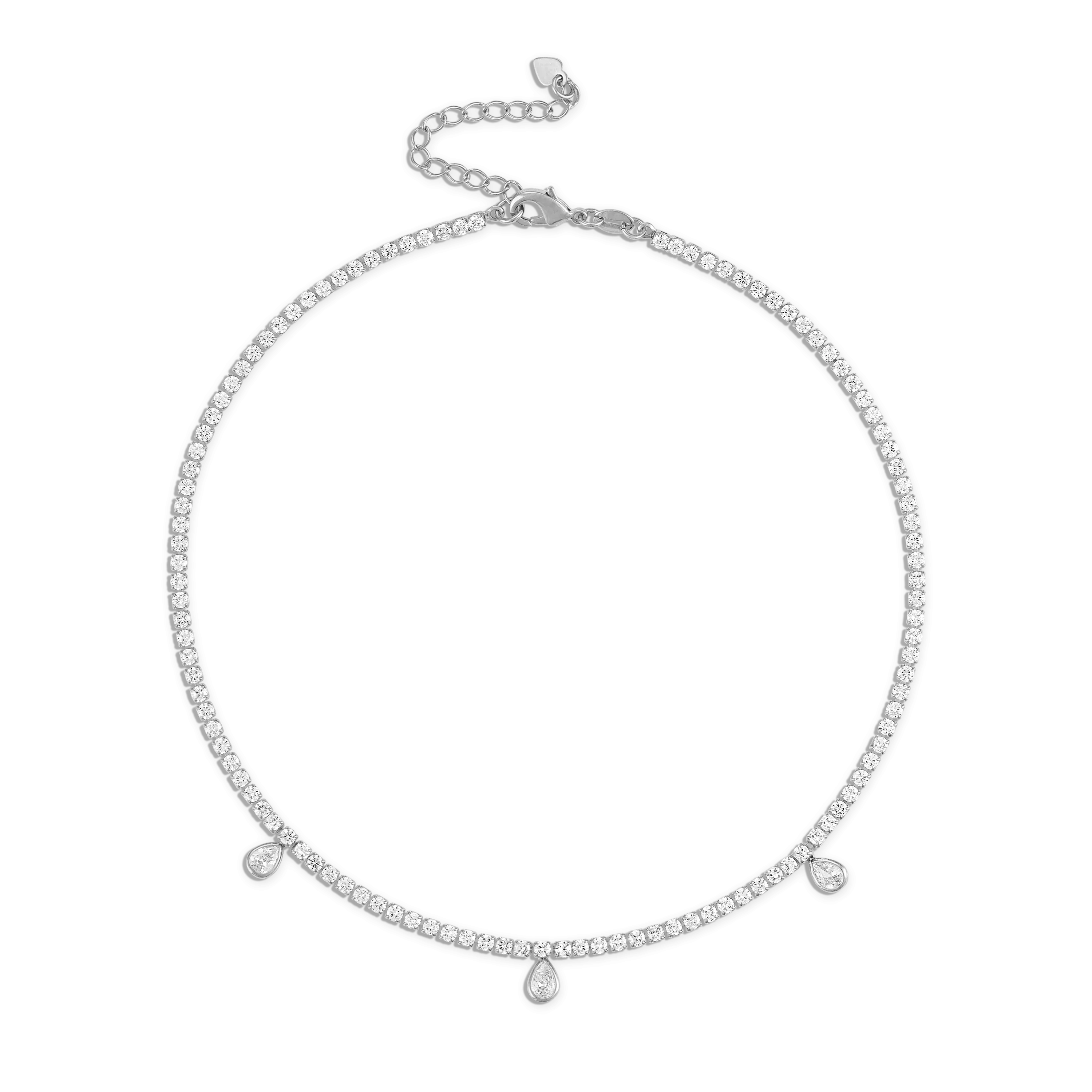 Pear Drop Tennis Necklace