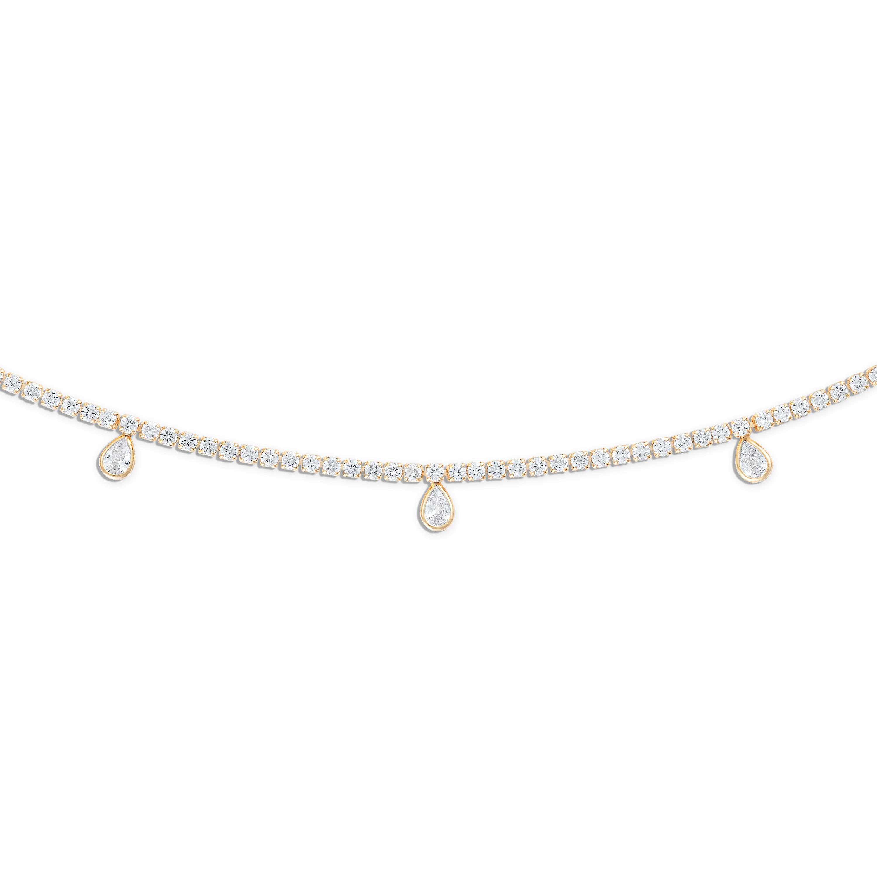 Pear Drop Tennis Necklace