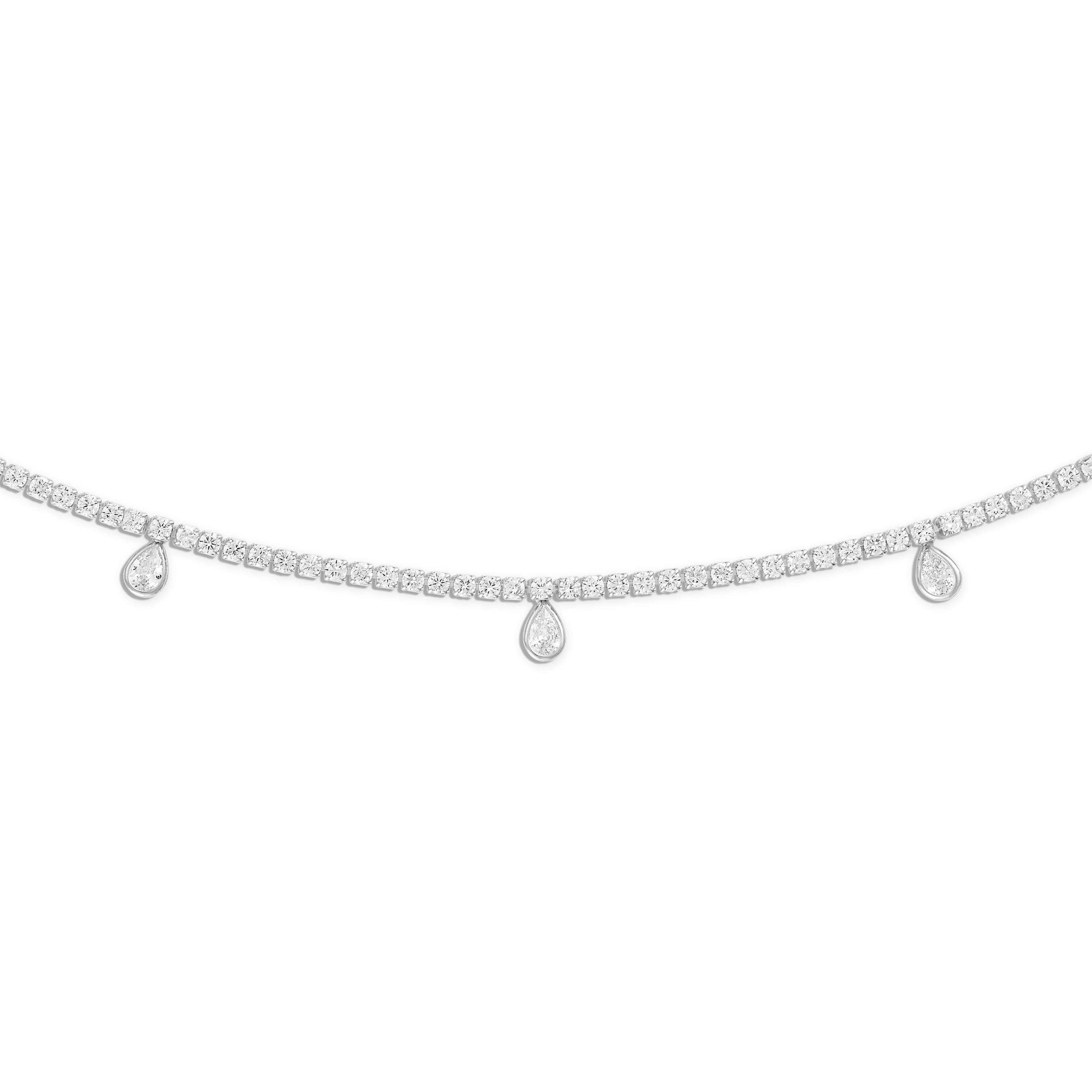 Pear Drop Tennis Necklace