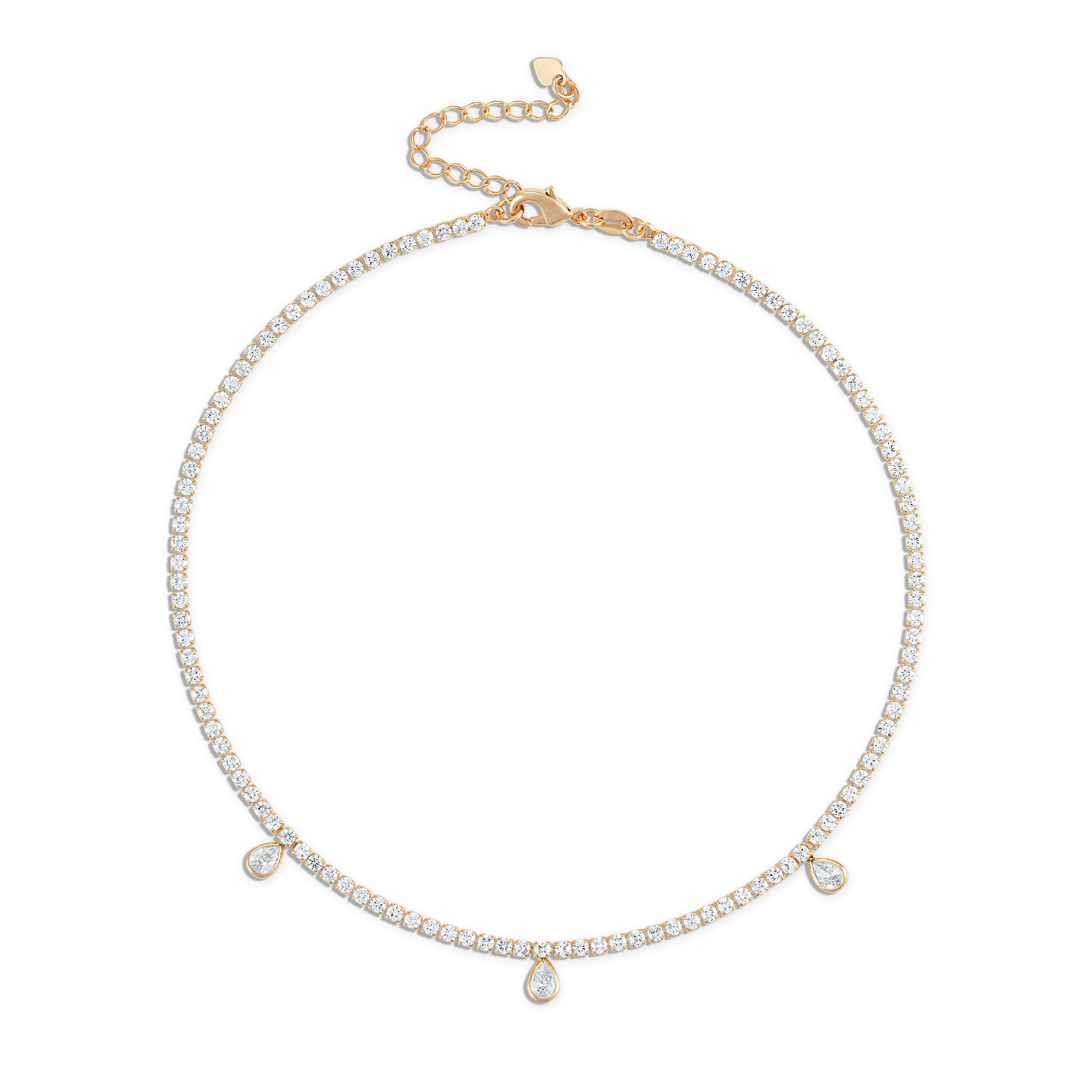 Pear Drop Tennis Necklace