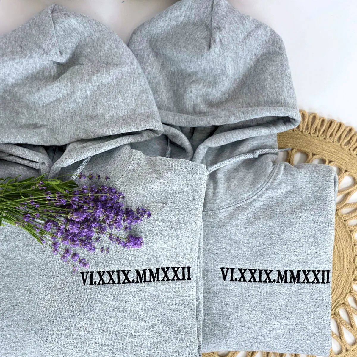 Personalized Anniversary Gifts for Couples, Custom Embroidered Sweatshirt/Hoodie Matching Wedding 1 - 50 Year for Him Her