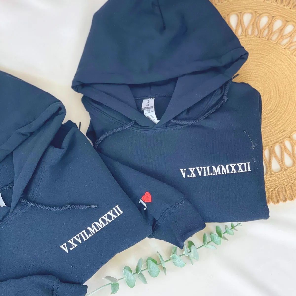 Personalized Embroidered Anniversary Hoodie Wedding