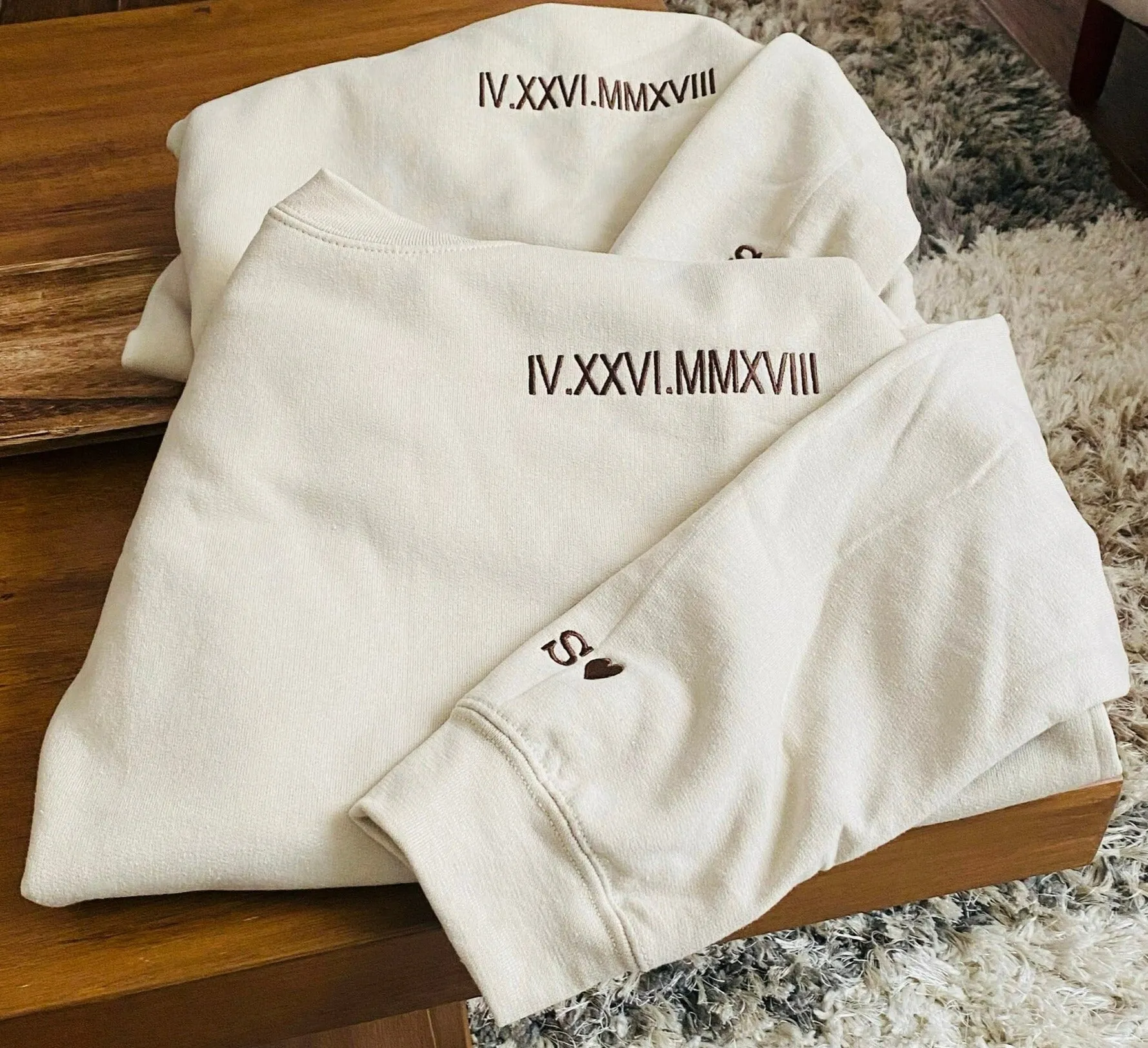 Personalized Embroidered Anniversary Hoodie Wedding