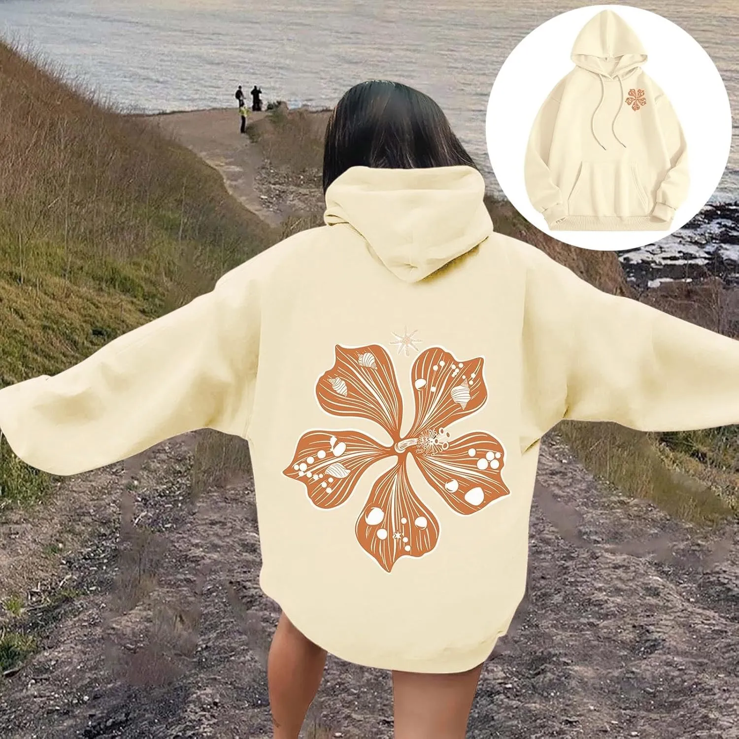 Pink Puff Hoodie Graphic Hoodies For Teen Girls Cute Sweatshirt Oversized Pullover Long Sleeve Preppy Tops