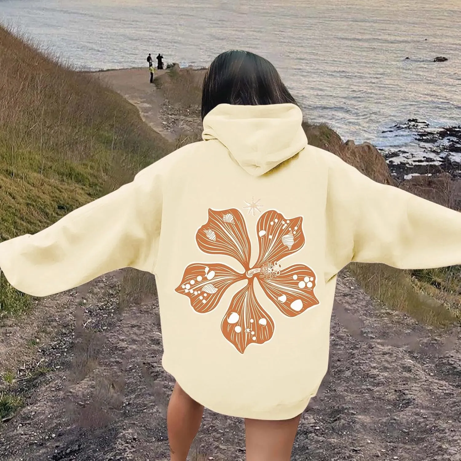 Pink Puff Hoodie Graphic Hoodies For Teen Girls Cute Sweatshirt Oversized Pullover Long Sleeve Preppy Tops